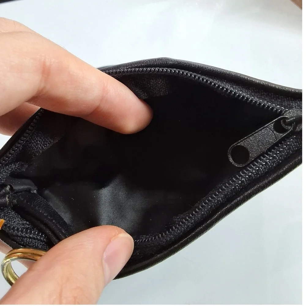 Vintage Black Monogram‎ S Kiss Lock Coin Purse Key Pouch